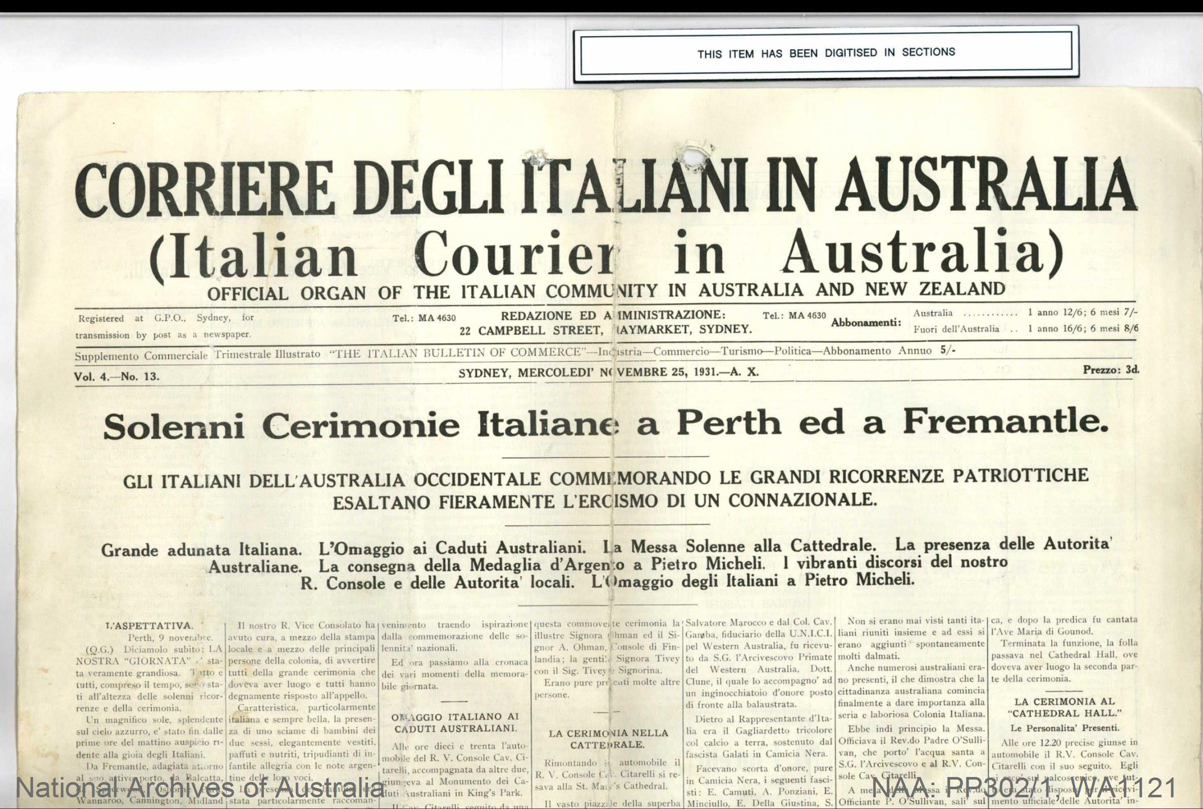 SEMINARA Biagio [includes application for naturalisation, internment documents and documents relating to Casa D'Italia and membership of Giovane Italia Fremantle]