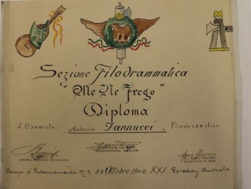 Sezione Filo Drammatica Diploma awarded to Antonio Iannucci