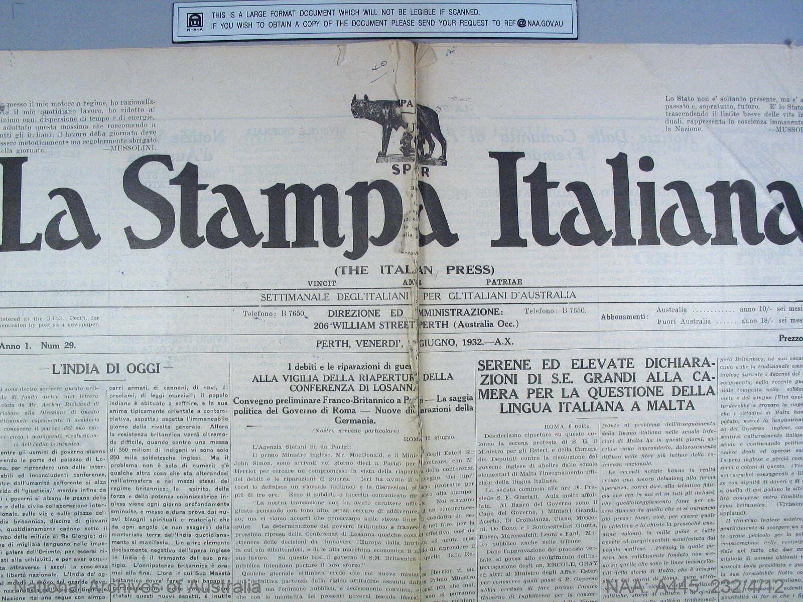 La Stampa Italiana – NAA 75563