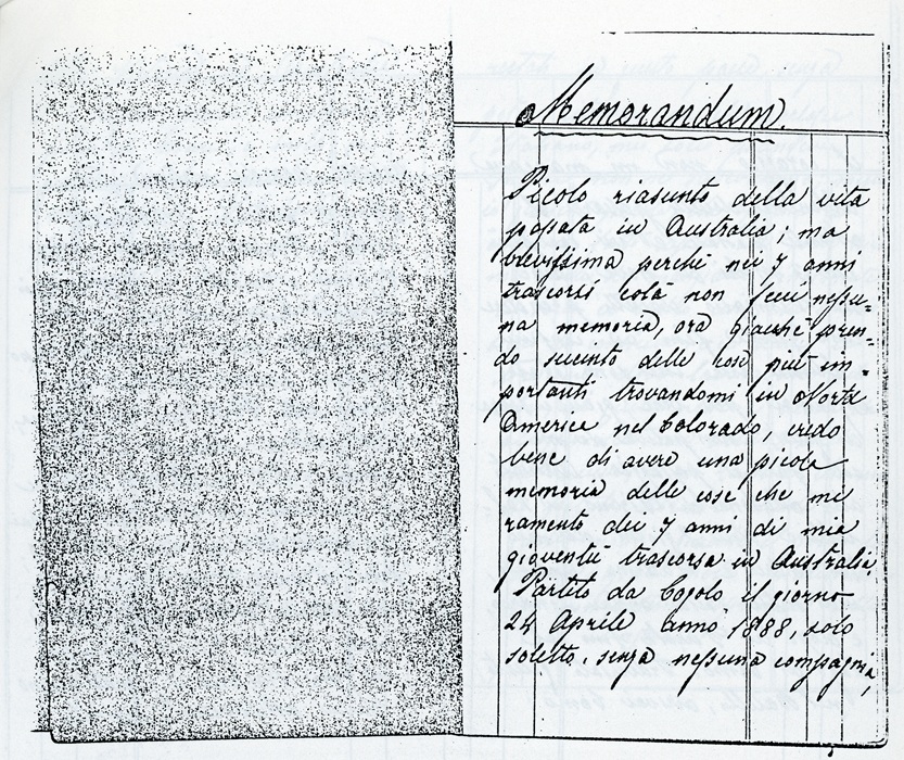 Copy of Memorandum of Beniamino Casarotti