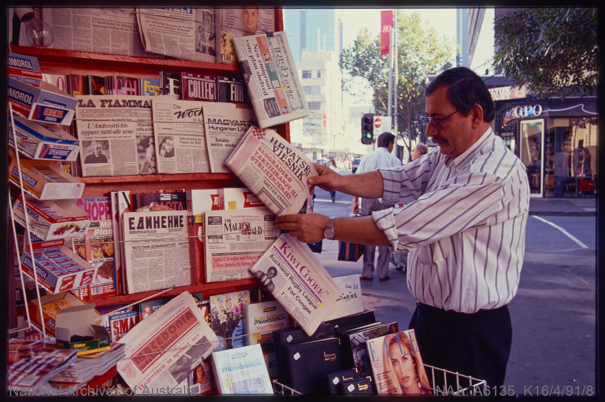 TITLE: Industry – Shops – Newspaper kiosk with ethnic newspapers