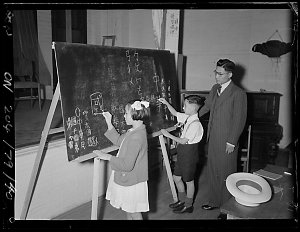 40. Adults and children at Chinese lessons, 14 January 1945