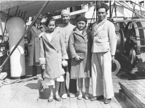 Javanese family enroute from New Caledonia to Java, 1934