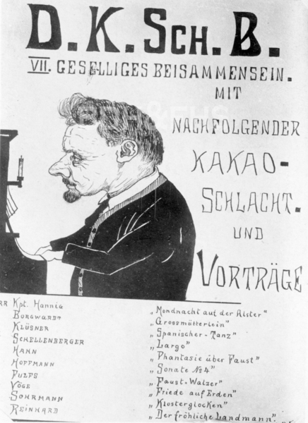 Programme of musical evening with Reinhold Klusner at German Internees Camp, Berrima NSW